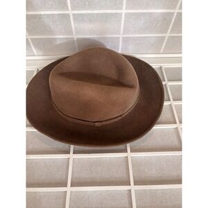 Bollman Hat Co The Natural Brown Wool Fedora Wide Brim Lancaster County Sz M